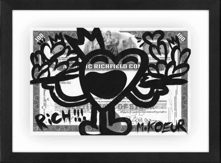 Painting titled "Love is Rich" by M. Koeur, Original Artwork, Marker