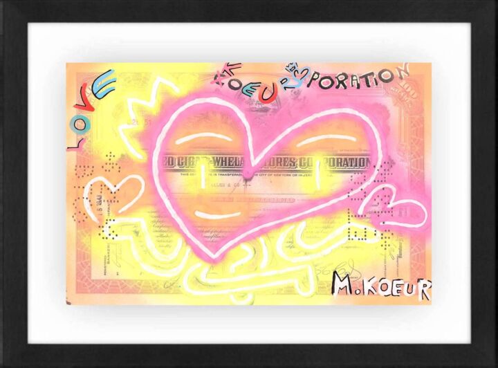 Картина под названием "Neon Love KoeurPora…" - M. Koeur, Подлинное произведение искусства, Маркер