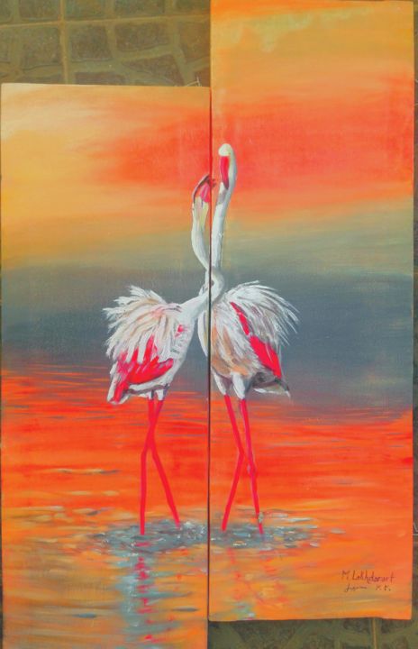 Painting titled "Naturel Amour" by Mohammed Lakhdar, Original Artwork, Acrylic