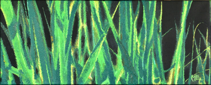 Schilderij getiteld "Chlorophylle" door Michel Lheureux, Origineel Kunstwerk, Olie