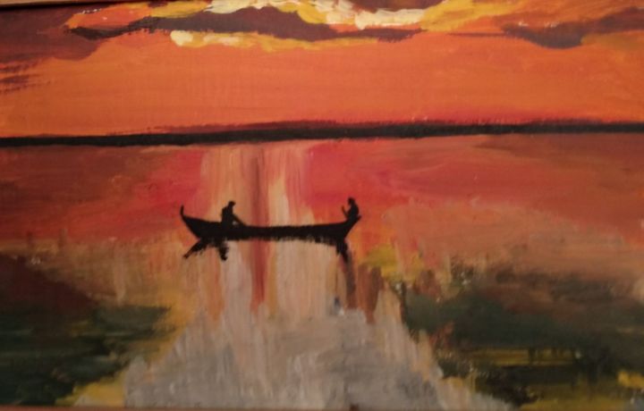 Painting titled "Sunset" by Liudmila Matrosova, Original Artwork