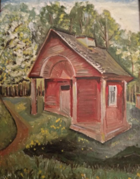 Painting titled "Old house" by Liudmila Matrosova, Original Artwork