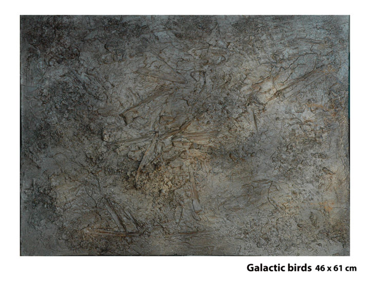 Painting titled "Galactic birds" by Michel Marin, Original Artwork