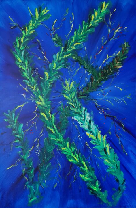 Peinture intitulée "Kelp" par Marijke Mol, Œuvre d'art originale, Huile