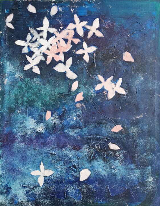 Painting titled "Cherry blossom" by Marijke Mol, Original Artwork, Oil
