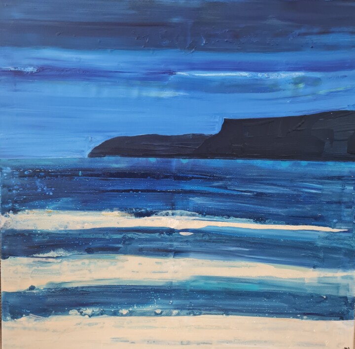 Painting titled "ICELAND beach" by Marijke Mol, Original Artwork, Acrylic