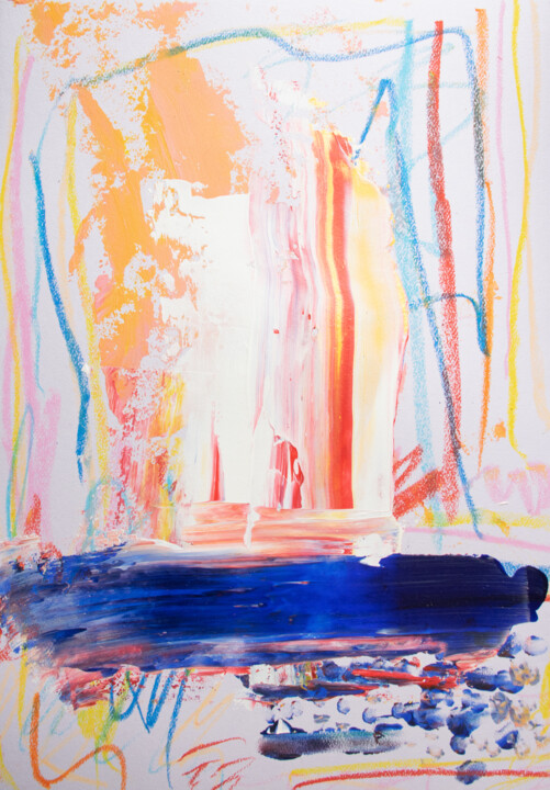 Картина под названием "Bright colors of th…" - M. Mystery Artist, Подлинное произведение искусства, Акрил