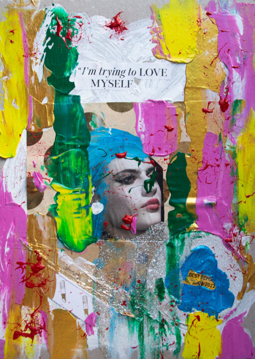 Collages titulada "I'm trying to love…" por M. Mystery Artist, Obra de arte original, Collages