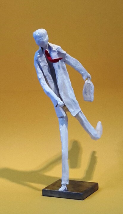 Sculpture intitulée "L homme qui court" par M.Ou Mme Rajot Jean Louis, Œuvre d'art originale, Résine