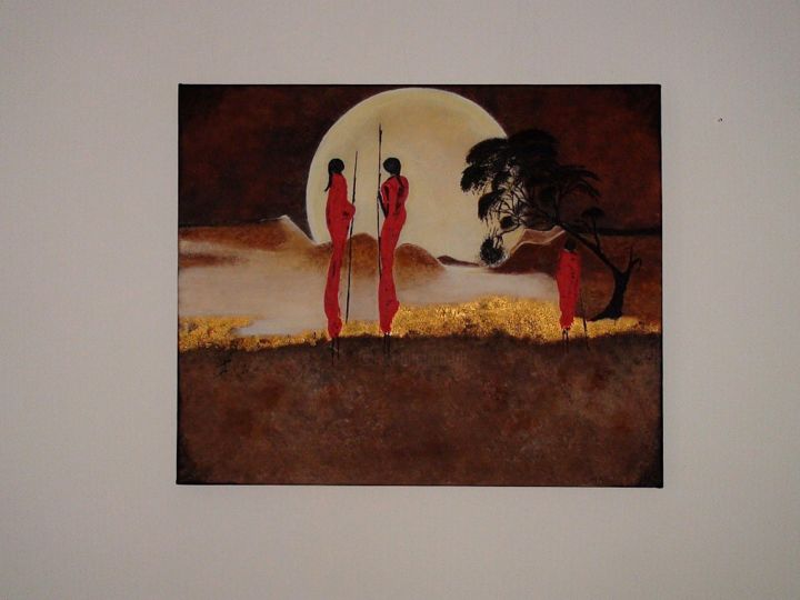 Malarstwo zatytułowany „Masaï” autorstwa M Palade, Oryginalna praca, Inny