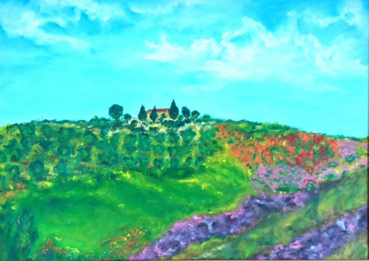 Malarstwo zatytułowany „Toscana” autorstwa Martina Silber, Oryginalna praca, Akryl