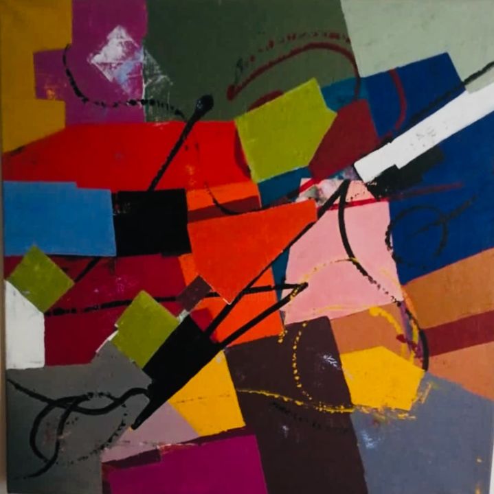 Pintura titulada "Ville de couleur" por Mauro Jorge Trevisanello, Obra de arte original, Acrílico