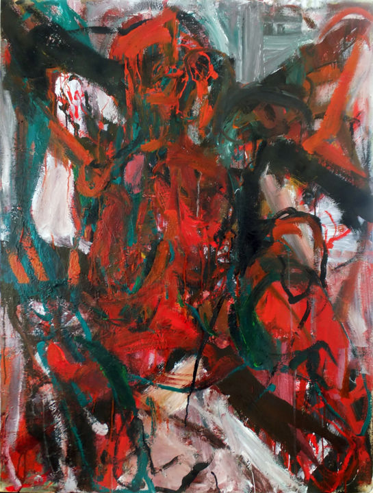 Schilderij getiteld ""untitled"(XVIVI)" door M.K Tyburowski, Origineel Kunstwerk, Acryl