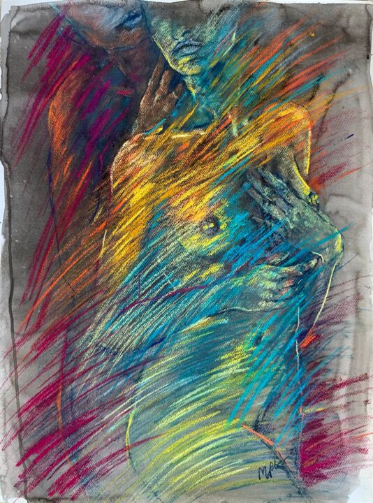 Pintura intitulada "In Touch" por Magdalena Weber, Obras de arte originais, Pastel