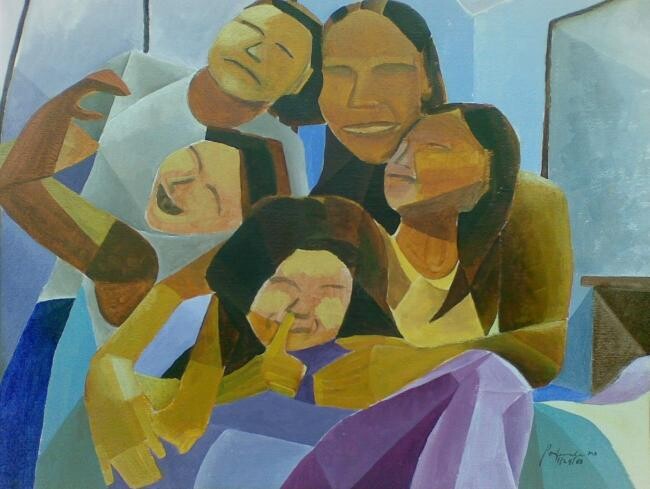 Painting titled ""family picture"" by Ma Bella Ponferrada, Original Artwork