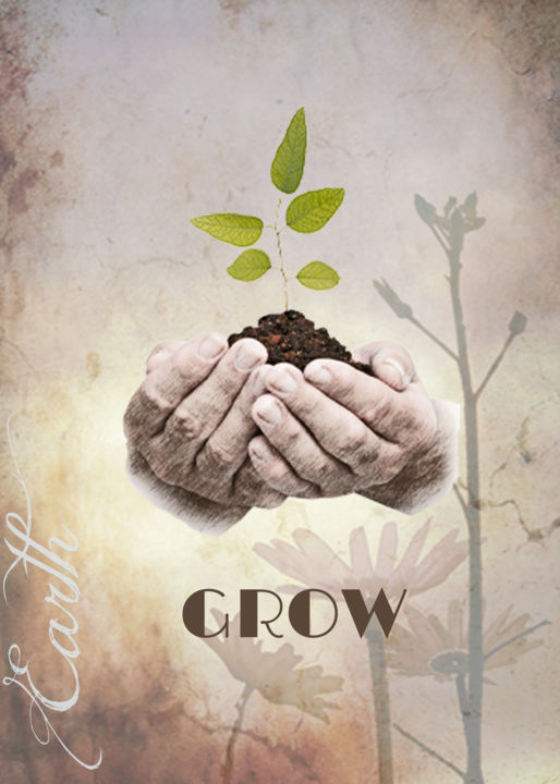 Digital Arts titled "Grow - Earth" by Betty Heideman, Original Artwork, 2D Digital Work