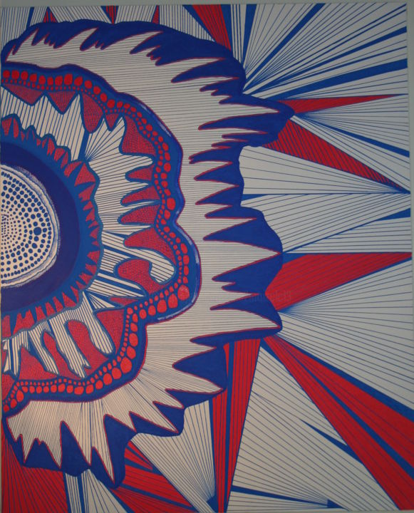 Schilderij getiteld "bleu-blanc-rouge" door Ma2moizelc, Origineel Kunstwerk