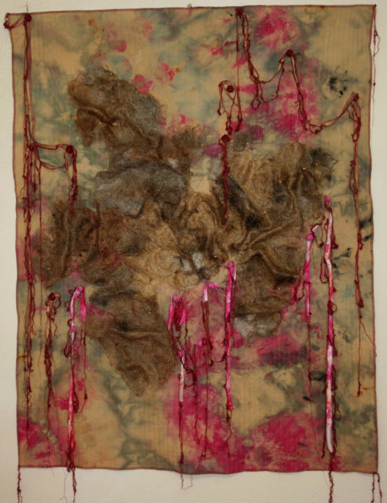 Textile Art titled "TUMULTE" by Elizabeth Michellod-Dutheil (Membre Jam/, Original Artwork