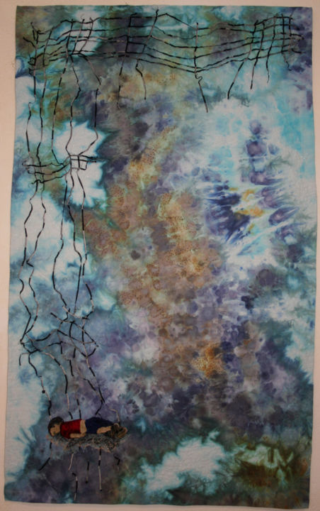 Textile Art titled "SILENCE" by Elizabeth Michellod-Dutheil (Membre Jam/, Original Artwork