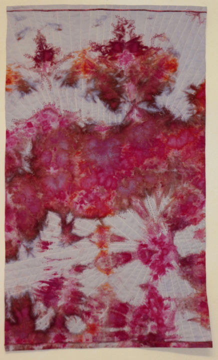 Textilkunst mit dem Titel "ROSEÏNE" von Elizabeth Michellod-Dutheil (Membre Jam/, Original-Kunstwerk