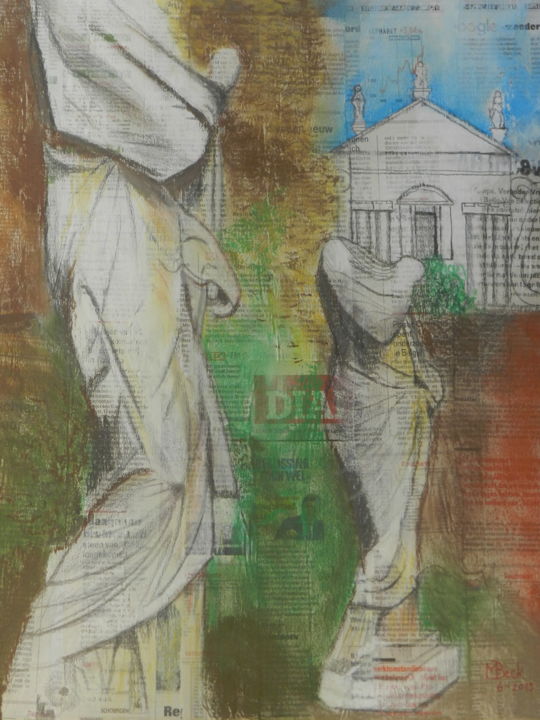 Drawing titled "kunstwerk-het-oude-…" by Dekunstvanmaarten, Original Artwork, Chalk