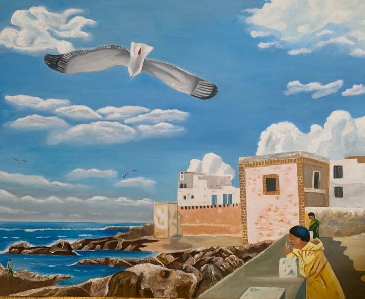 Peinture intitulée "Essaouira una belle…" par Maria Jesús Baz, Œuvre d'art originale, Huile