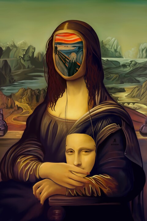 Digital Arts titled "La Joconde" by Mabdlm, Original Artwork, Digital Painting