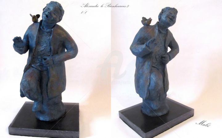 Sculpture titled "Alexandre le Bienhe…" by Mabé, Original Artwork, Terra cotta