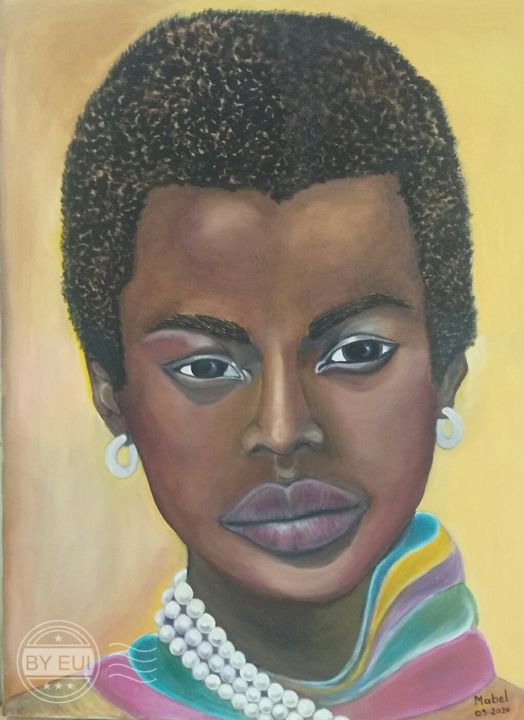 Pintura intitulada "Negra brasileira" por Mabel Maria Dos Viana, Obras de arte originais, Óleo