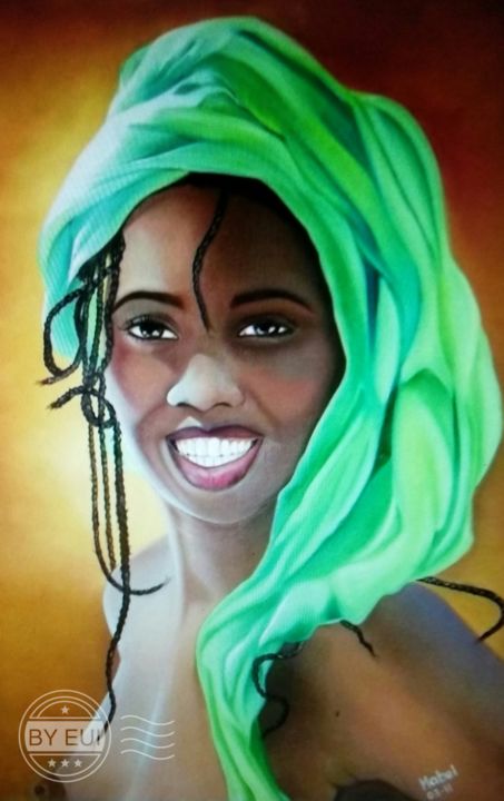 Pintura intitulada "Negra bela" por Mabel Maria Dos Viana, Obras de arte originais, Óleo