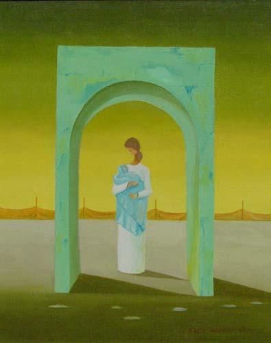 Pintura titulada "Maternidad II" por Mabel Wallasch, Obra de arte original, Otro