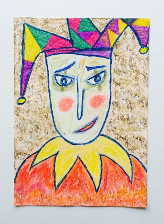 Painting titled "The Joker" by Mabele Bemfeito, Original Art, Pastel