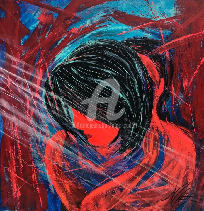 Peinture intitulée "Red love Déposé ADA…" par Mac.Cadart, Œuvre d'art originale, Acrylique Monté sur Châssis en bois
