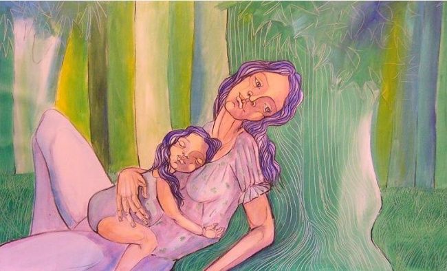Pintura titulada "Duerme mi nina" por Macafernandezguzman, Obra de arte original