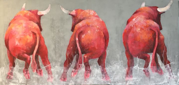 Pintura titulada "Tres rojos" por Ricardo Pommer, Obra de arte original, Acrílico