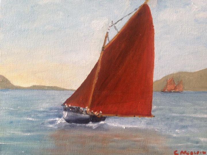 Painting titled "Sailing Galway Hook…" by Chris Mcgloin, Original Artwork