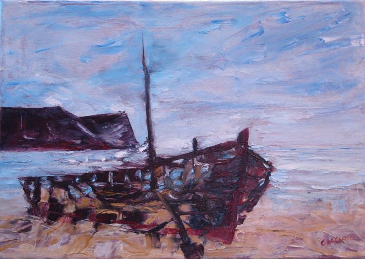 Painting titled "Old Wreck" by Chris Mcgloin, Original Artwork