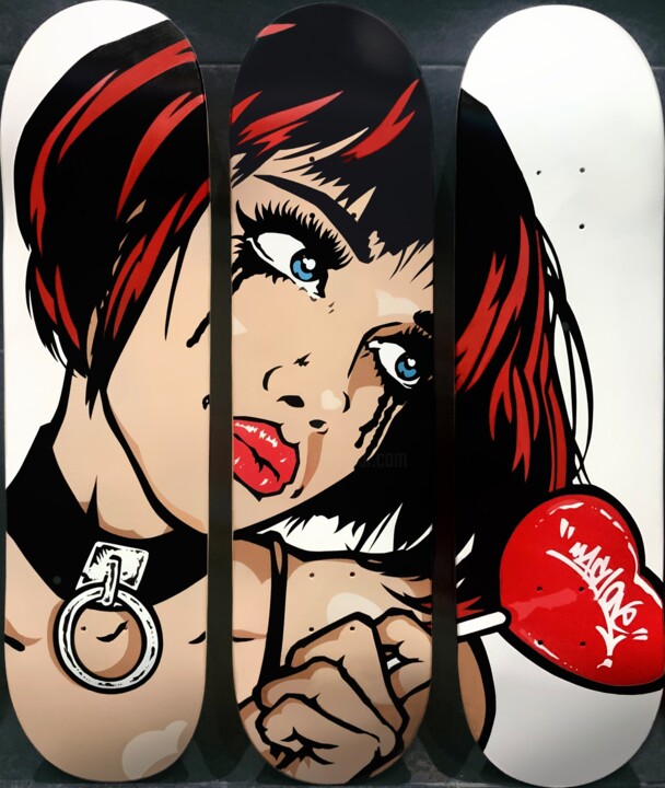 Painting titled "ToughLove SD Tripty…" by Mach-One, Original Artwork, Spray paint