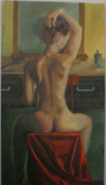 Painting titled "Toilette" by Machado Dos Santos, Original Artwork