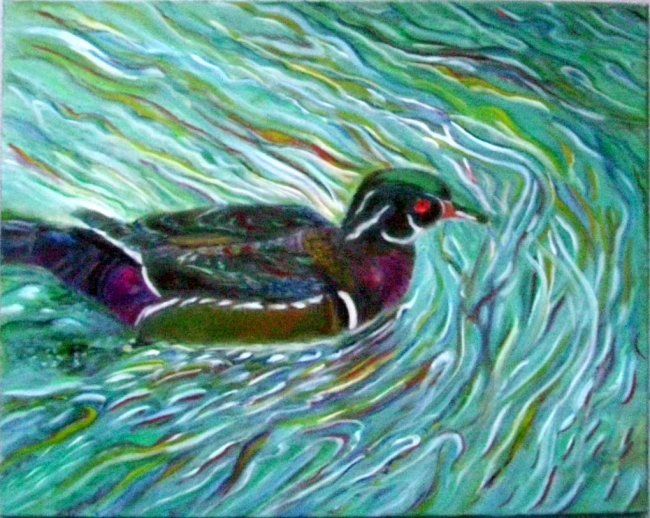 Pato Real - Painting, 40x50 cm ©2009 by Machado dos Santos -
Óleo s/ tela