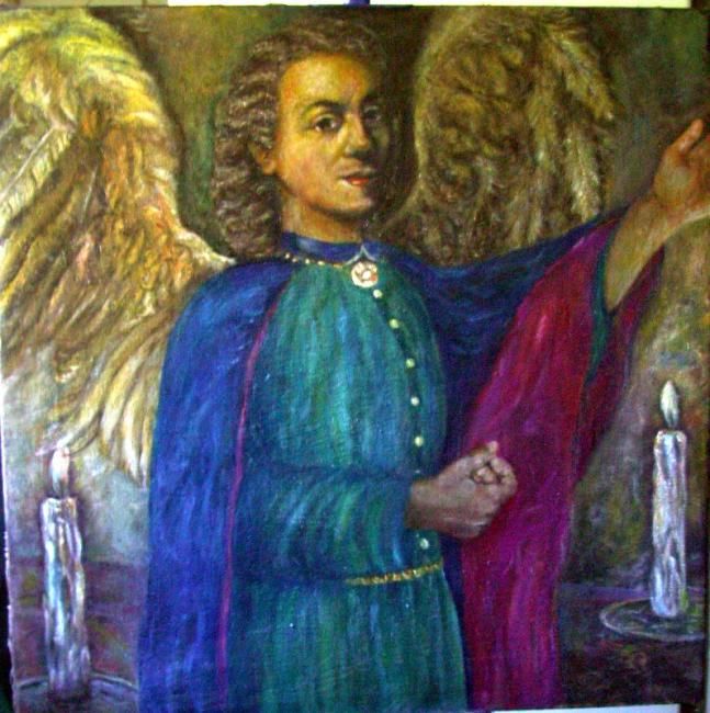 Pittura intitolato "Anjo" da Machado Dos Santos, Opera d'arte originale, Olio