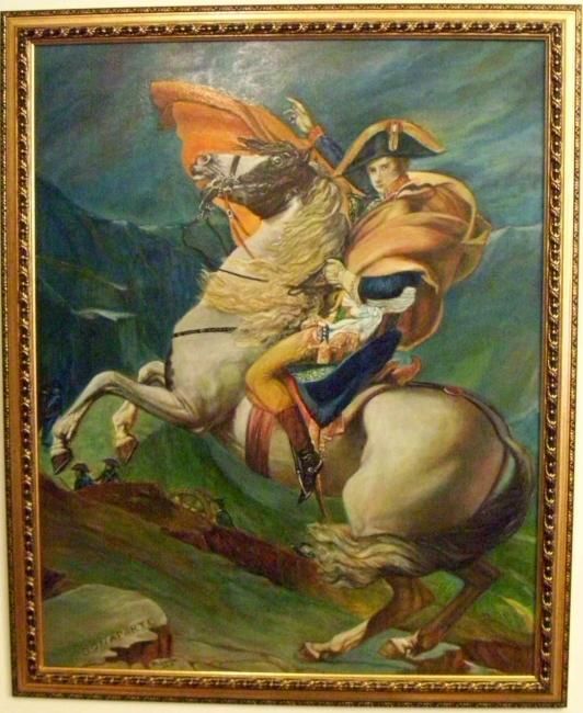 Pittura intitolato "Napoleão atravessan…" da Machado Dos Santos, Opera d'arte originale, Olio