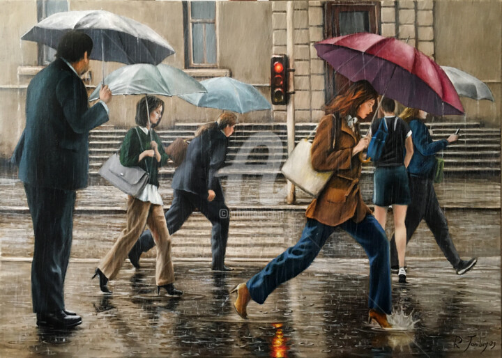 Pintura titulada "Puddles" por Rauf Janibekov, Obra de arte original, Oleo