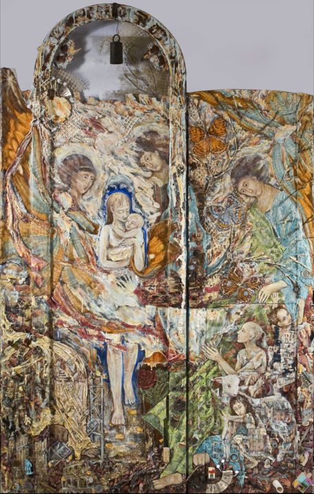 Peinture intitulée "Porte" par Macha Volodina, Œuvre d'art originale, Autre