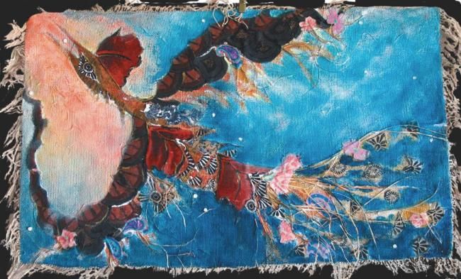 Peinture intitulée "Rêves dans les aire…" par Macha Volodina, Œuvre d'art originale, Huile