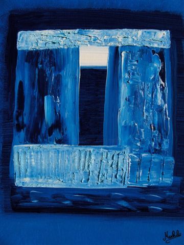 Painting titled "Bleu infini" by Laurence Machils, Original Artwork
