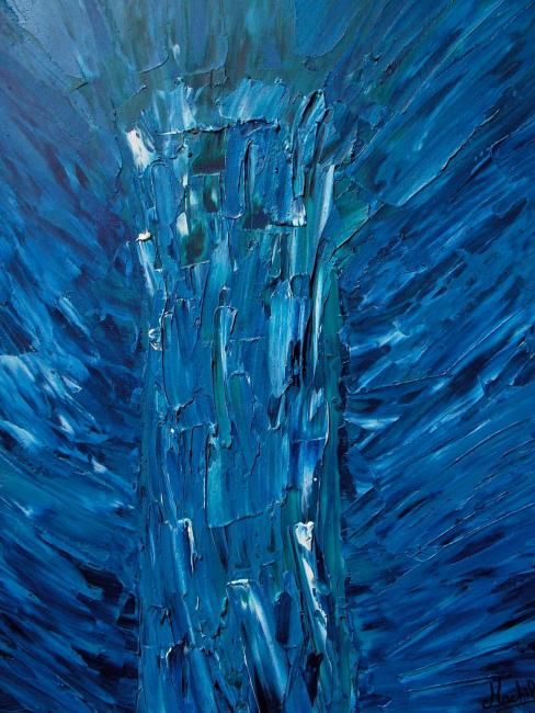 Painting titled "Phare nocturne" by Laurence Machils, Original Artwork