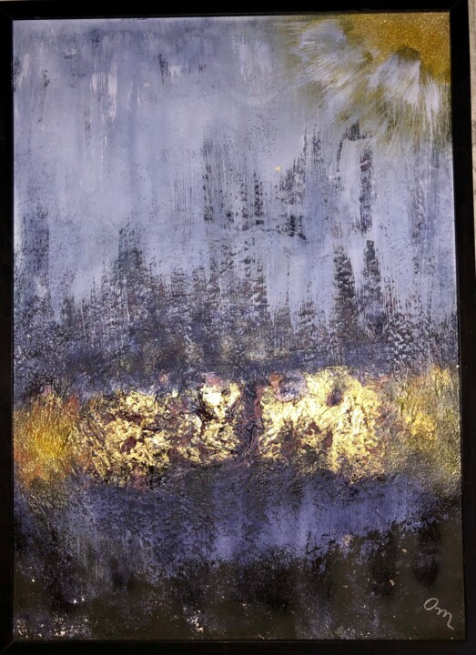 Peinture intitulée "delicate violet" par Machnolga, Œuvre d'art originale, Acrylique Monté sur Panneau de bois