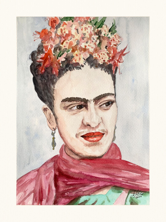Malarstwo zatytułowany „Frida Kahlo 3” autorstwa Maciej Kłosowski, Oryginalna praca, Akwarela