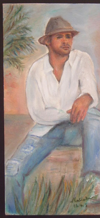 Painting titled "jamel-debbouze" by Maclade, Original Artwork, Oil